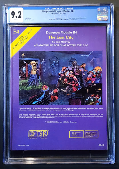 CGC 9.2 Advanced Dungeons & Dragons The Lost City B4 Module (FIRST Print, 1982)