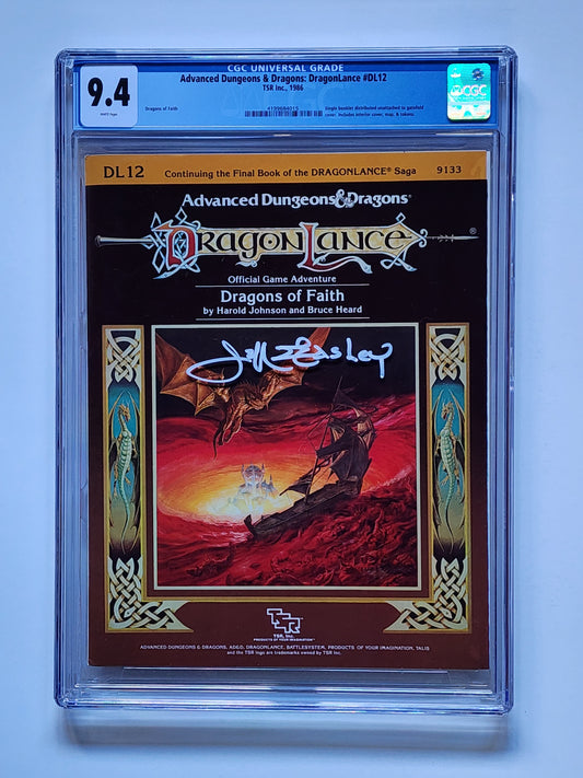 CGC 9.4 AD&D Dragonlance Dragons of Faith DL12 Module (SIGNED BY JEFF EASLEY)