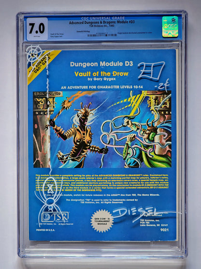 CGC 7.0 AD&D Vault of the Drow D3 Module (SIGNED BY EROL OTUS & DIESEL)