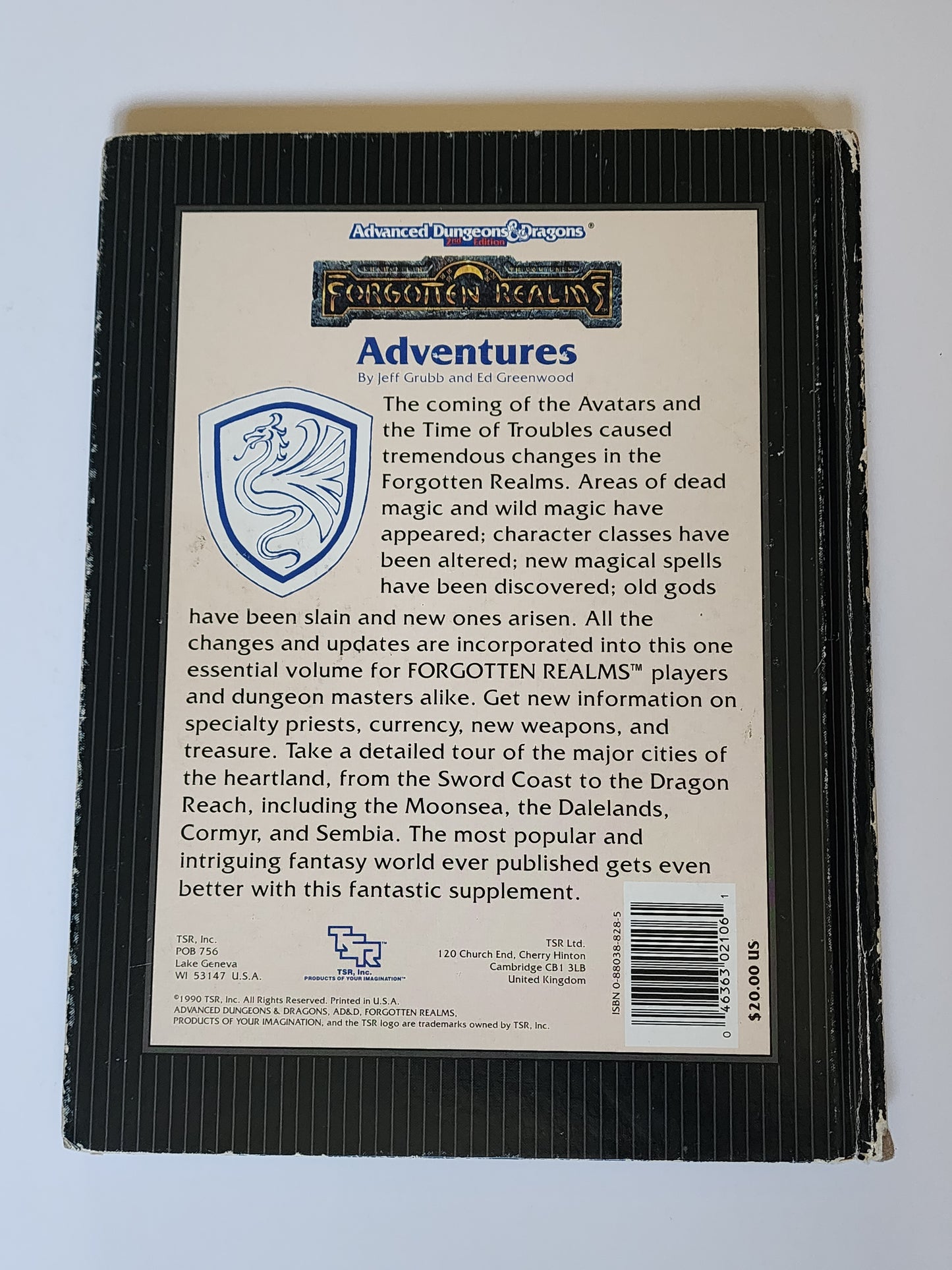 Forgotten Realms Adventures AD&D Rulebook (SIGNED BY CALDWELL, EASLEY, DIESEL, GREENWOOD, GRUBB)