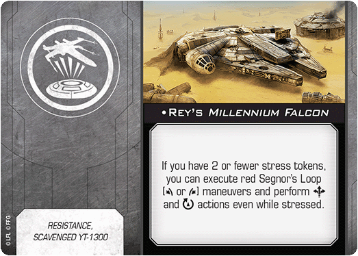 X-Wing Miniatures Rey's Millennium Falcon Title Upgrades