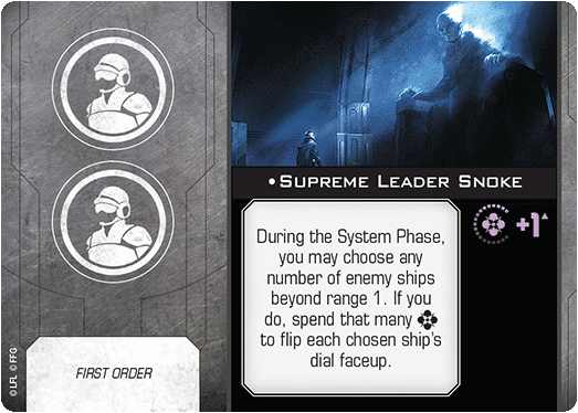 X-Wing Miniatures Supreme Leader Snoke Crew Upgrades