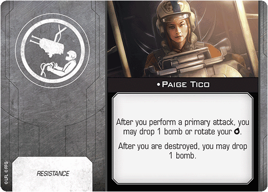 X-Wing Miniatures Paige Tico Gunner Upgrades