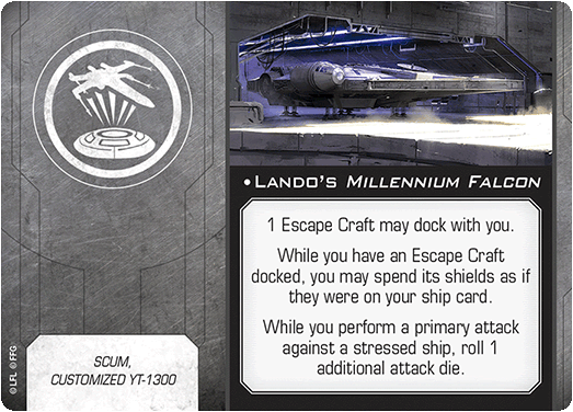 X-Wing Miniatures Lando's Millennium Falcon Title Upgrades