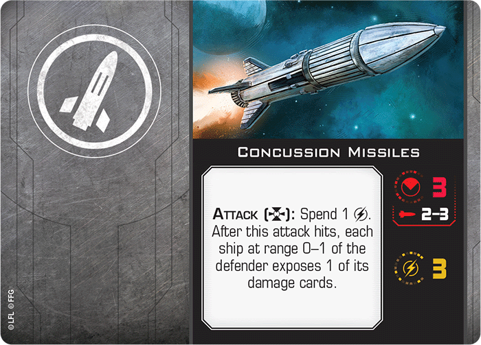 X-Wing Miniatures Concussion Missiles Missile Upgrades