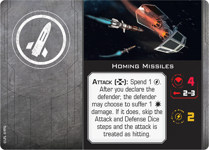 X-Wing Miniatures Homing Missiles Missile Upgrades