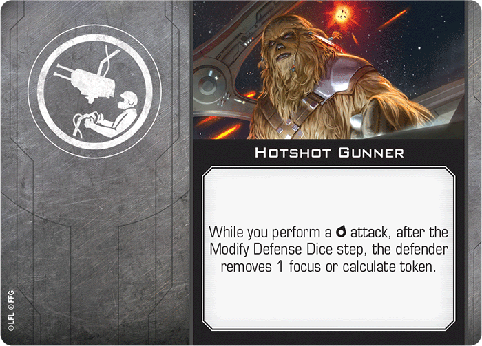 X-Wing Miniatures Hotshot Gunner Gunner Upgrades