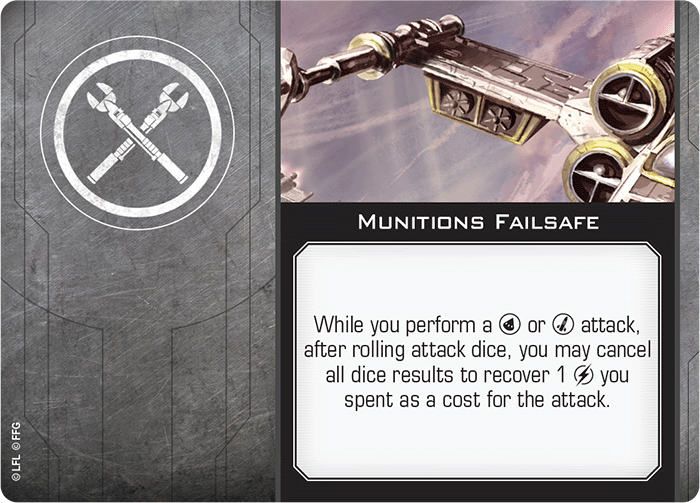 X-Wing Miniatures Munitions Failsafe Modification Upgrades