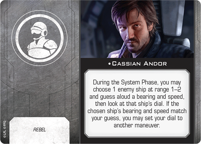 X-Wing Miniatures Cassian Andor Crew Upgrades