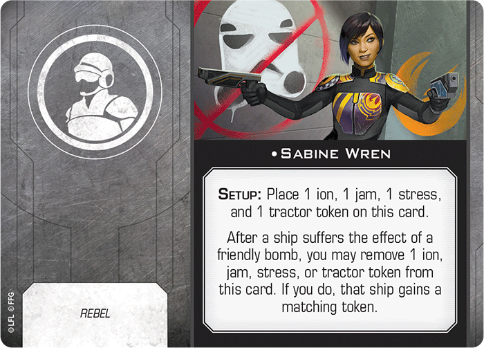 X-Wing Miniatures Sabine Wren Crew Upgrades