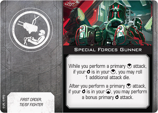 X-Wing Miniatures Special Forces Gunner Gunner Upgrades