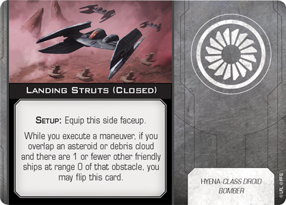 X-Wing Miniatures Landing Struts Configuration Upgrades